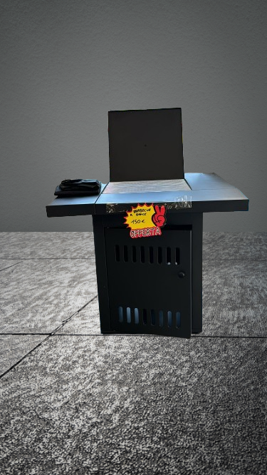 TAVOLO DA GIARDINOCUBE CON GRIGLIA E BARBECUE A BRACE