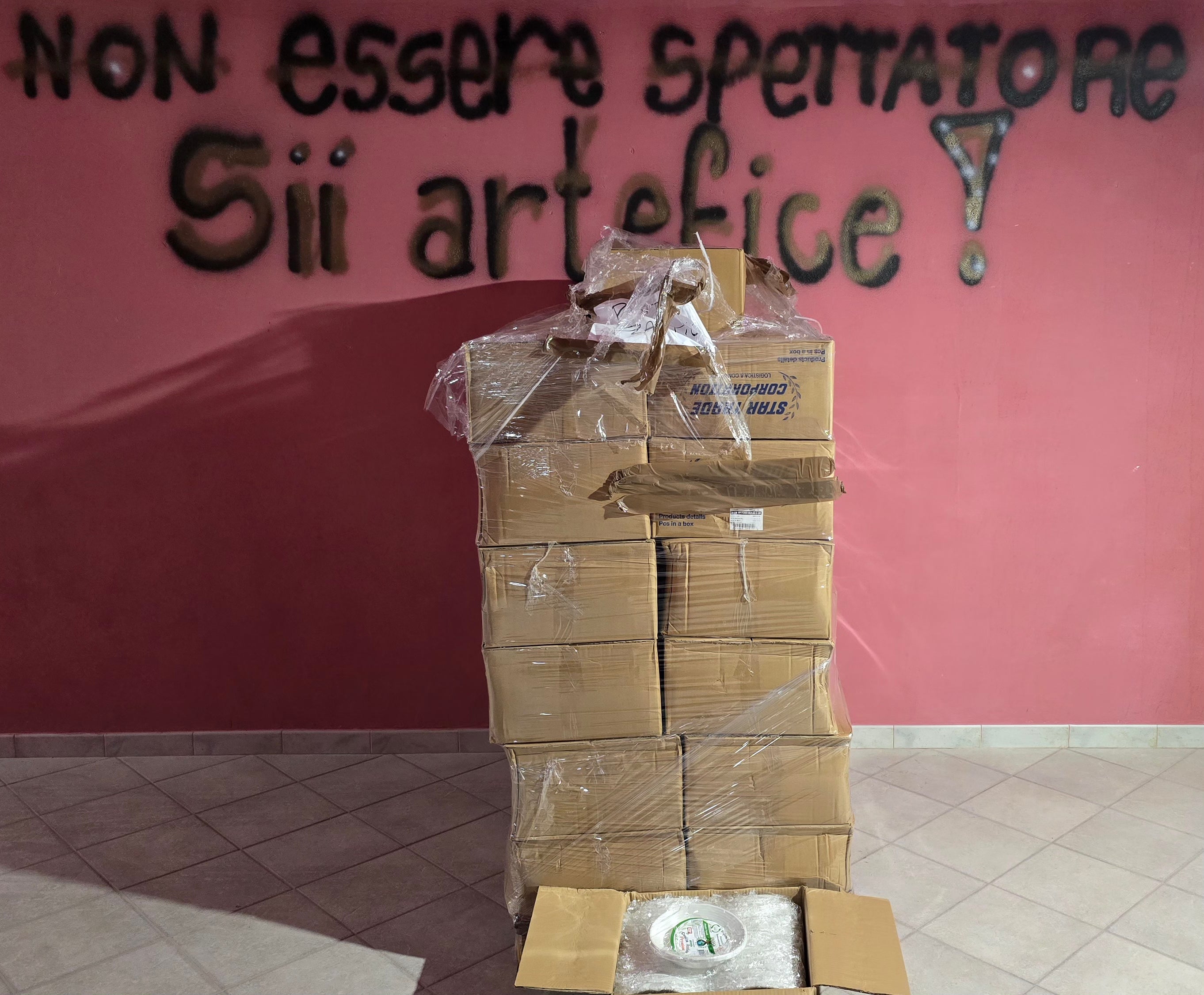 STOCK DI PIATTI DI PLASTICA 20 UNITΓ, 3 CARTONI 180 PEZZI