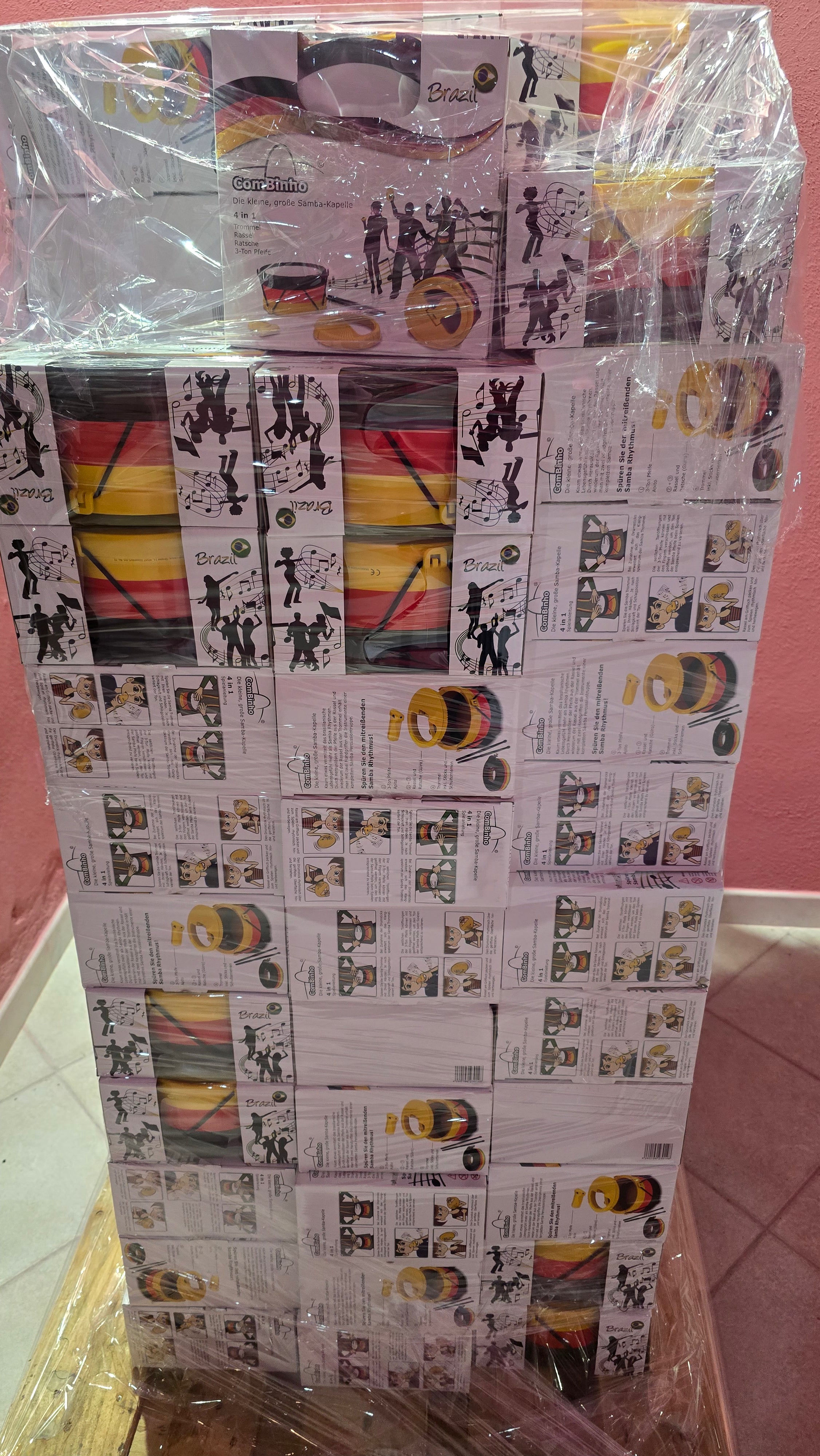 STOCK DI 50 PEZZI COMBINHO - TAMBURELLO 4 IN 1 BIMBO/A