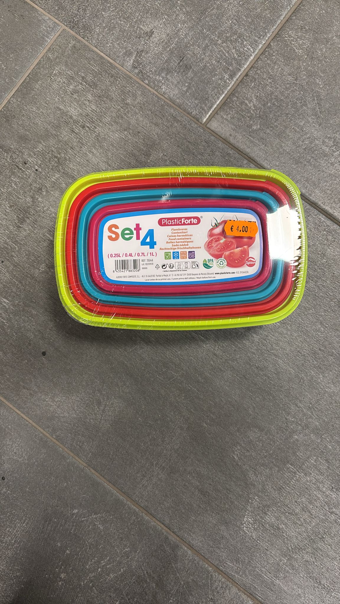 Set 4 contenitori alimenti