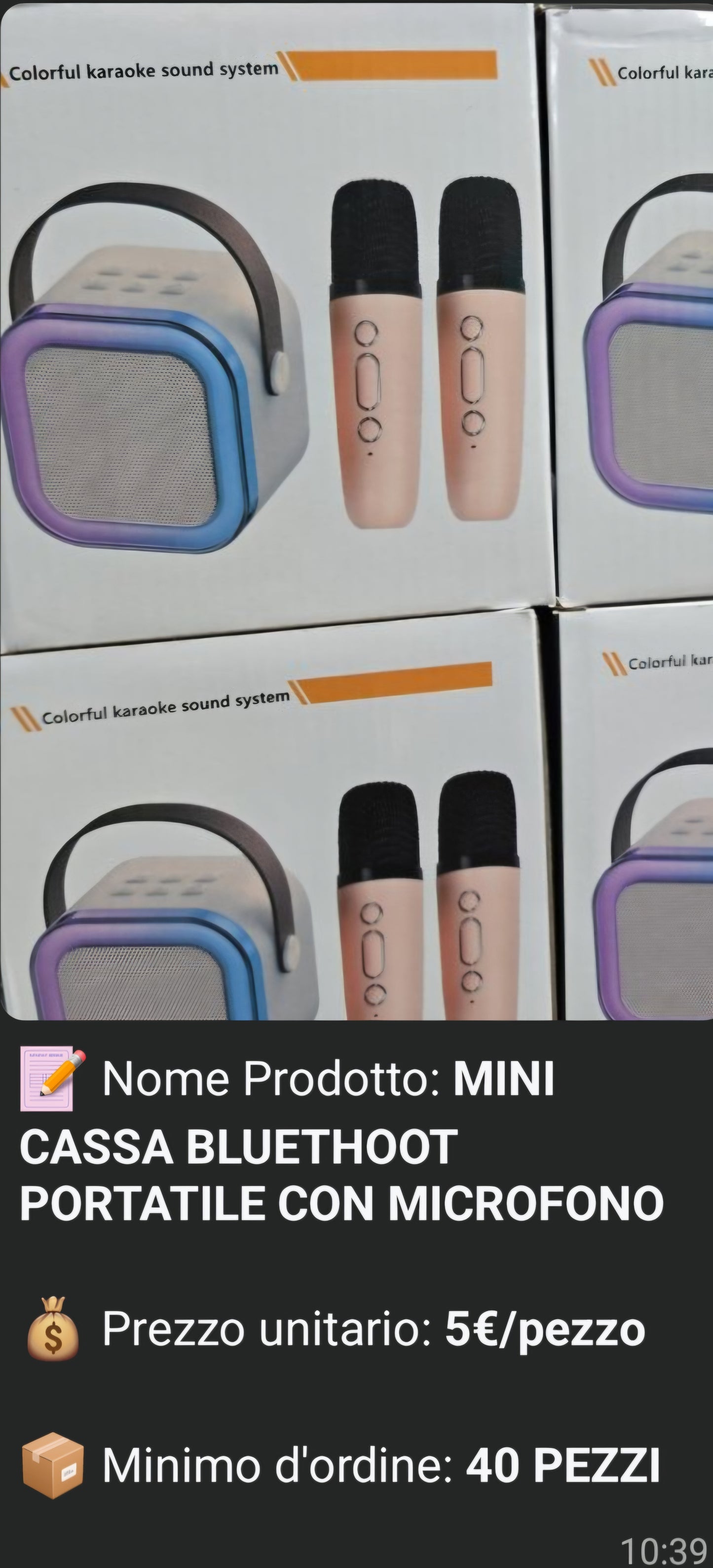 40 MINI CASSE PORTATILI CON MICROFONO