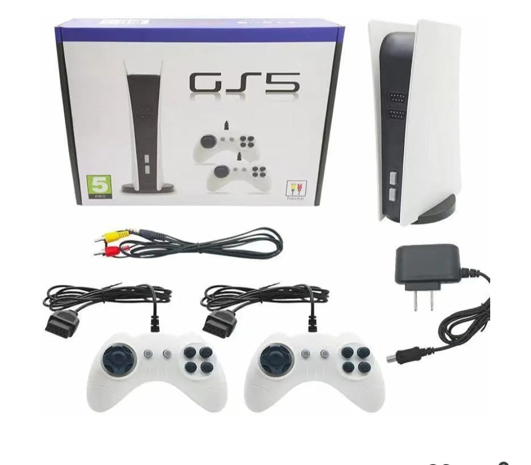 GS5 Console Game Station 5 HD Console di gioco con doppio gamepad Plug & Play Videogiochi integrati in oltre 200 giochi, supporta connessione HDMI TV uscita HD Console di gioco Dual Player