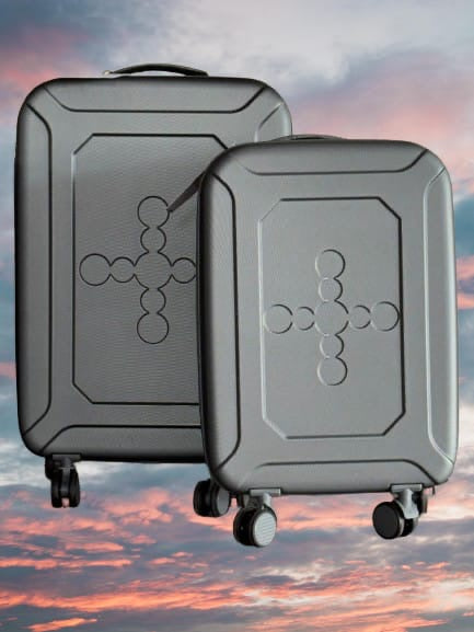 Valigia trolley rigido con rotelle 59cm grigia