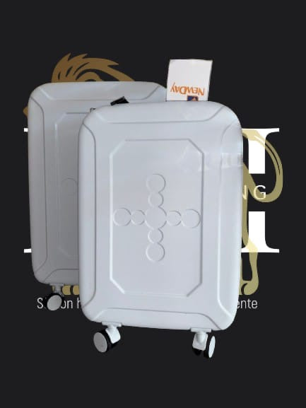 Valigia trolley rigido con rotelle 59cm bianca