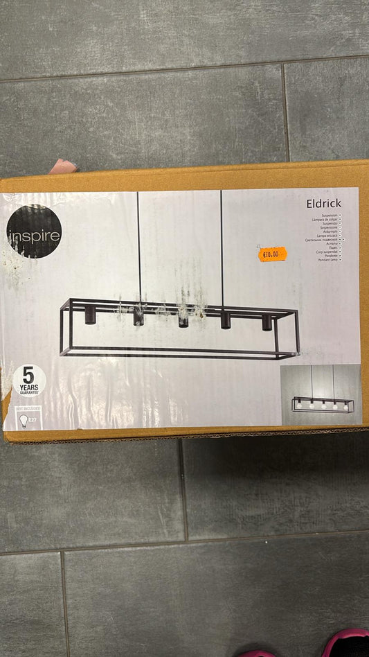 Lampadario a sospensione nero con  5 punti di illuminazione  €