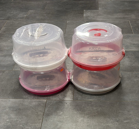 Tortiera  in plastica con coperchio da 30 cm 4 colorazioni