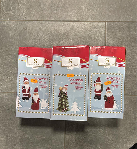 Decorazioni natalizie in ceramica con led