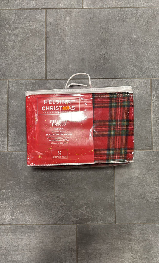 Completo letto singolo mod scozzese  di flanella