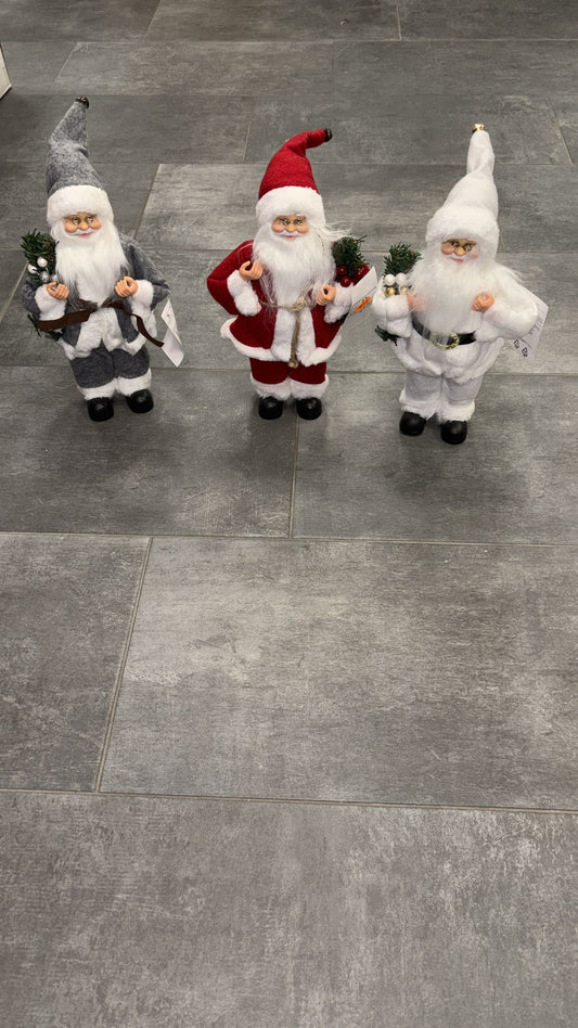 Soprammobile Babbo Natale piccolo con campanellino,disponibile in tre colorazioni