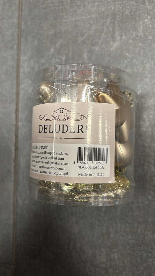 Confezione 10 palline natalizie  “Deludere” color  oro