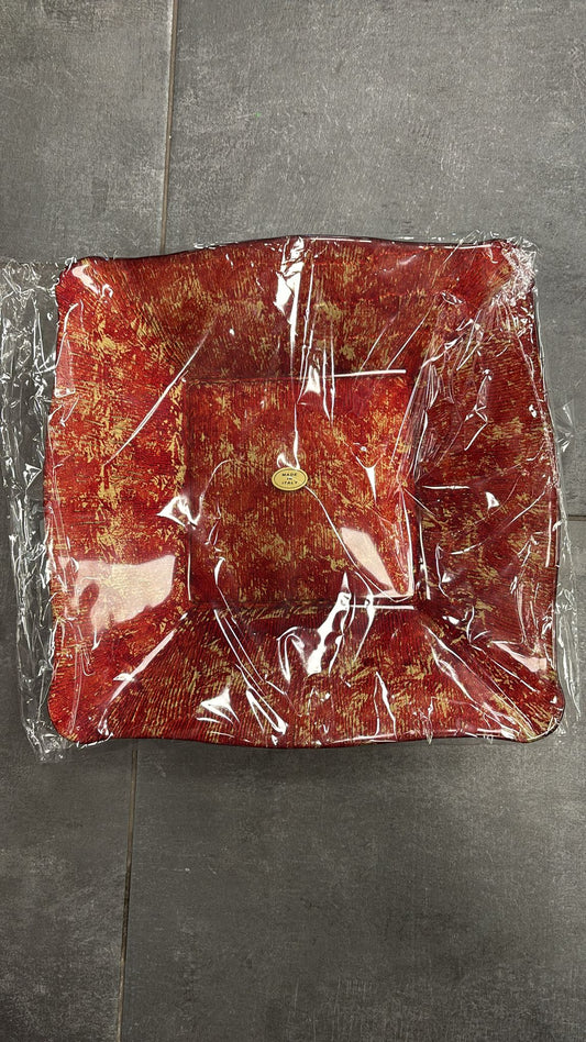 Centrotavola in vetro rosso/oro