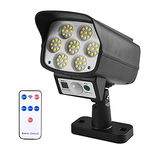 SIHANGARK - TORCIA DA ESTERNO IMPERMEABILE RICARICABILE CON PANNELLO SOLARE 180W SENSORE DI MOVIMENTO E CONTROLLO DA REMOTO CON TELECOMANDO