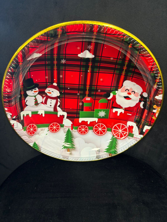 PIATTO CON DECORAZIONE NATALIZIA IN PLASTICA 40 CM 