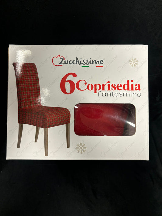 ZUCCHISSIME - 6 COPRISEDIA FANTASMINO TESSUTO ELASTICIZZATO COLOR ROSSO MADE IN ITALY