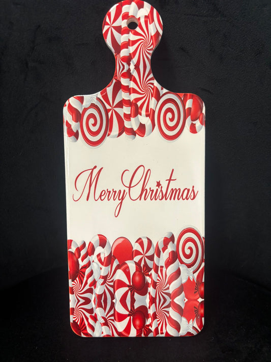 NATALUNA - SOTTOPENTOLA A TAGLIERE NATALIZIO IN CERAMICA ROSSO/BIANCO 12x29 cm