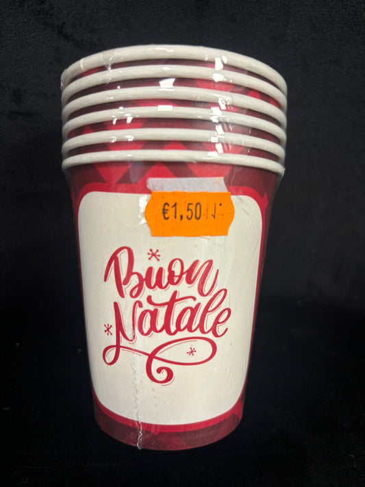 SWEEPING PARTY - 6 BICCHIERI NATALIZI DI CARTA 