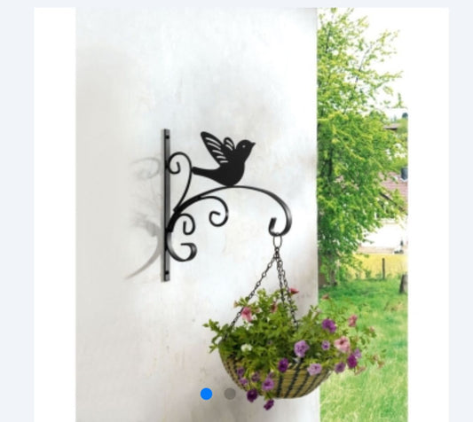 Gancio decorativo da parete  in metallo, adatto per vasi di fiori esterni fissaggio incluso