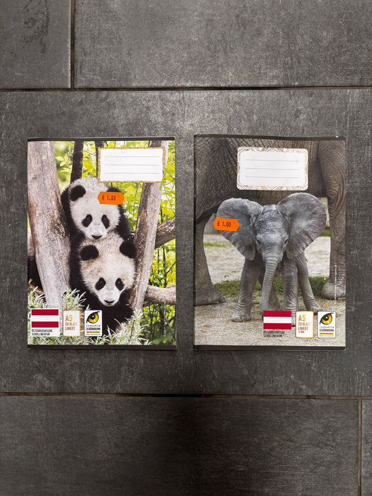 Quaderni a righe, panda o elefante