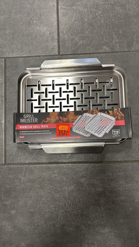 Set 2 vassoi per barbecue  Per grigliate pesce, carne o verdure  Ideale anche per tostare il pane