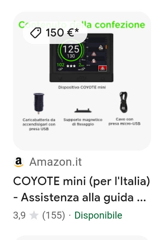 COYOTE Mini navigatore GPS auto con segnalazione autovelox e traffico