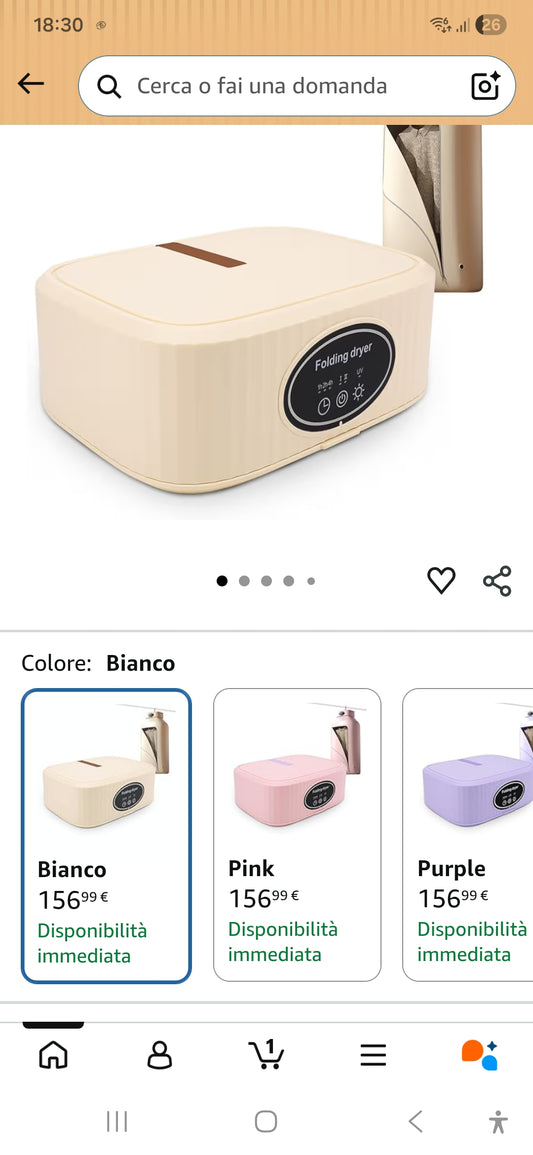 Asciugatrice Portatile, asciugatrice Pieghevole da 600 W per Appartamento, Camper, Viaggi, Hotel, Campeggio, Piccola asciugatrice elettrica per Abiti Leggeri, Biancheria Intima, Vestiti per Bambini.