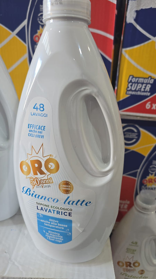 6 flaconi Detergente lavatrice 48 lavaggi fragranza bianco latte