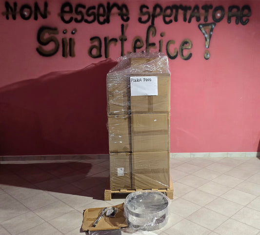 STOCK DI KIT PIZZA IN ACCIAIO INOSSIDABILE CON PIETRA LAVICA E PALA.  11 PEZZI